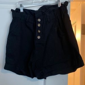 Cynthia Leu black high waisted shorts